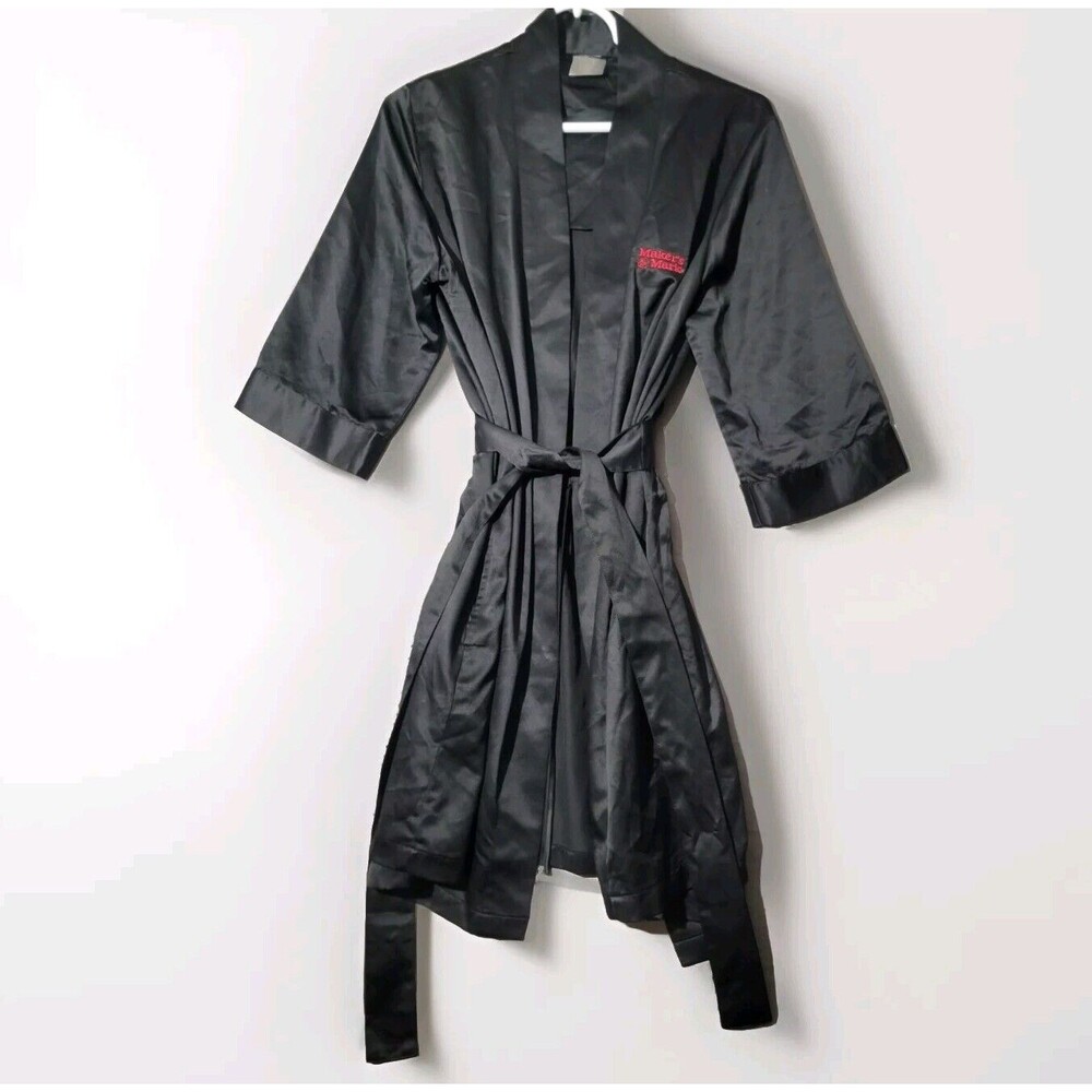 Cabernet + Makers Mark Black Silky Robe Red Logo Size Small Bartender Gift